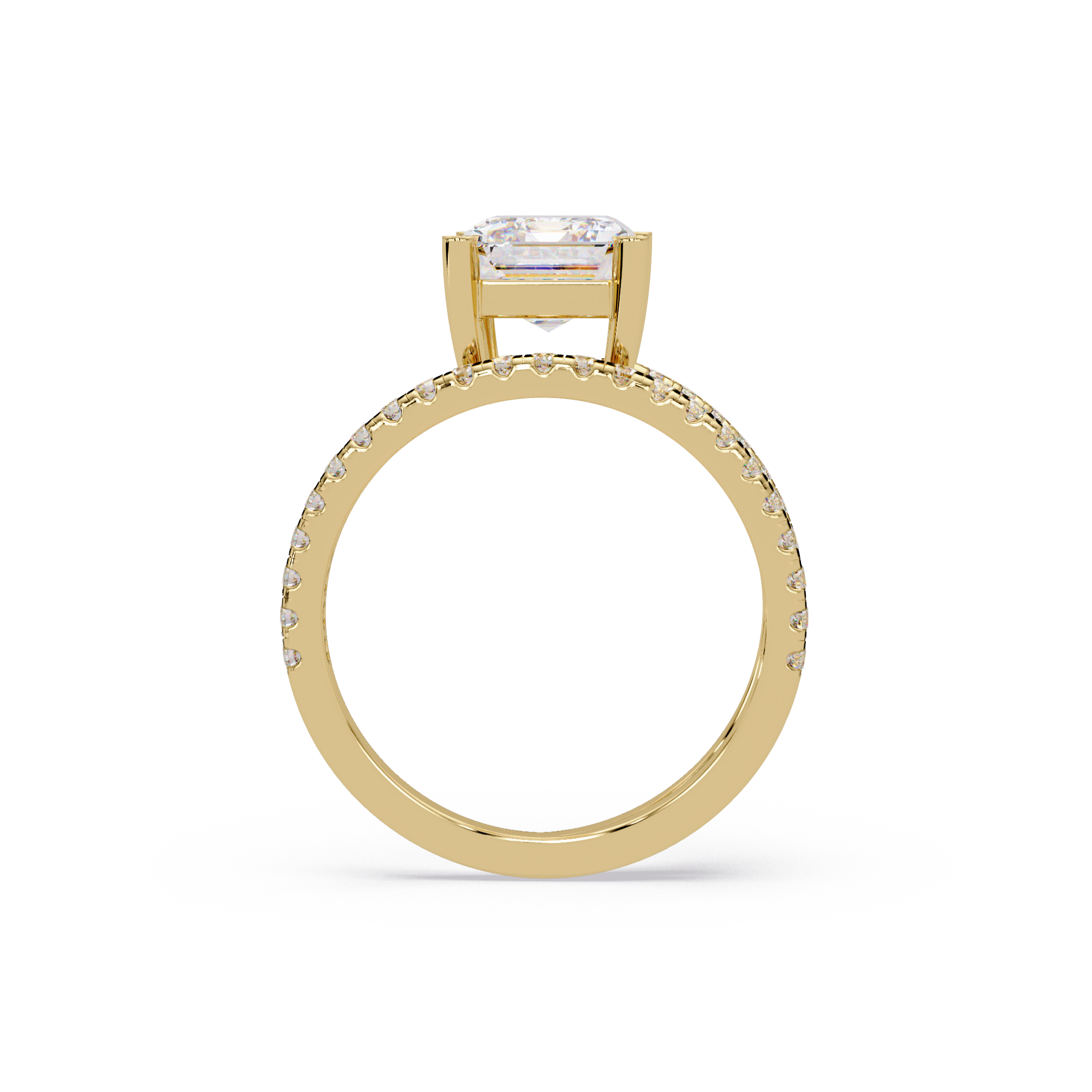 Emerald Cut Solitaire Diamond Engagement Ring