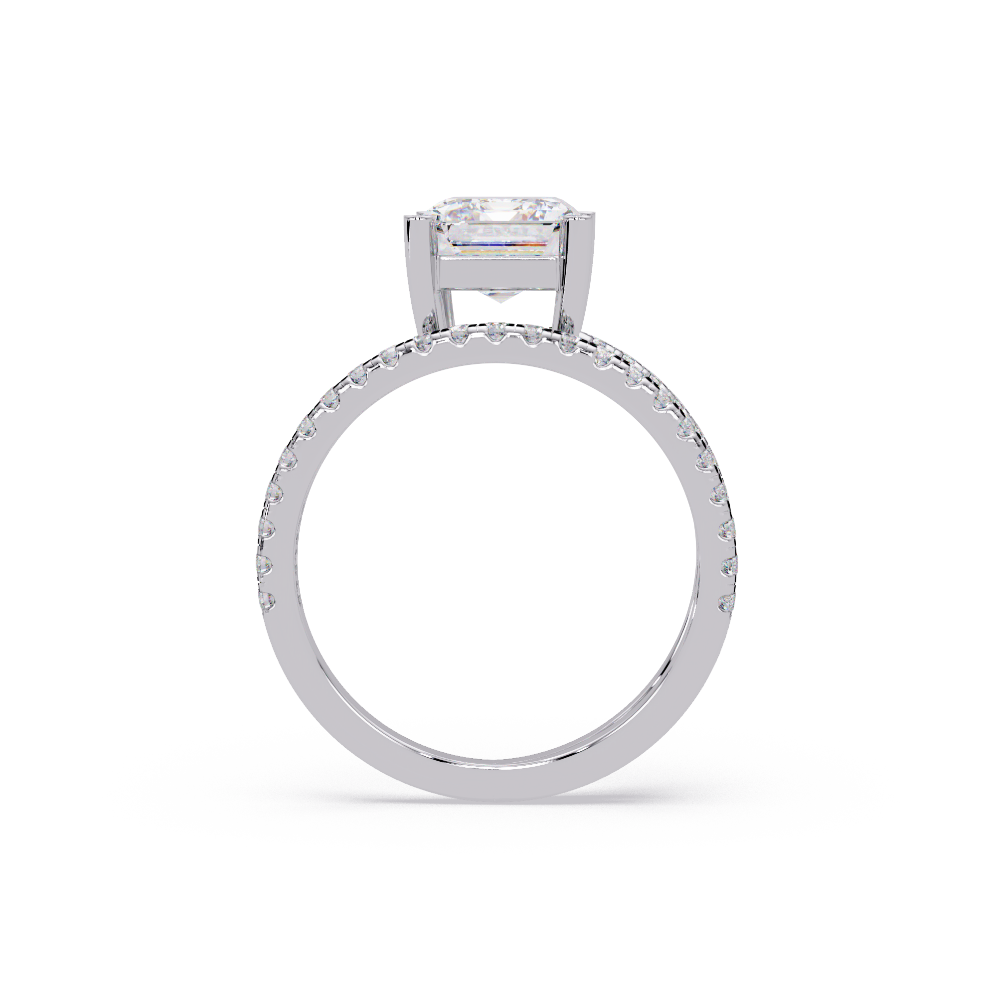 Emerald Cut Solitaire Diamond Engagement Ring
