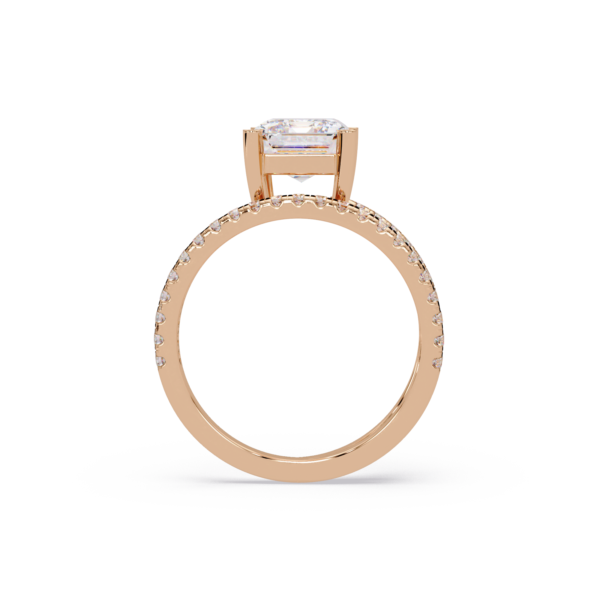 Emerald Cut Solitaire Diamond Engagement Ring