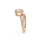 Cushion Square & Round Cut Diamond Bypass Engagement Ring