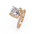 Emerald Square & Round Cut Diamond Bypass Engagement Ring