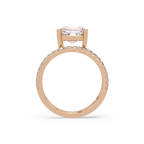 Emerald Square & Round Cut Diamond Bypass Engagement Ring