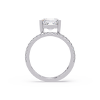 Emerald Square & Round Cut Diamond Bypass Engagement Ring