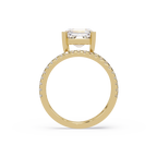 Emerald Square & Round Cut Diamond Bypass Engagement Ring