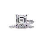Emerald Square & Round Cut Diamond Bypass Engagement Ring