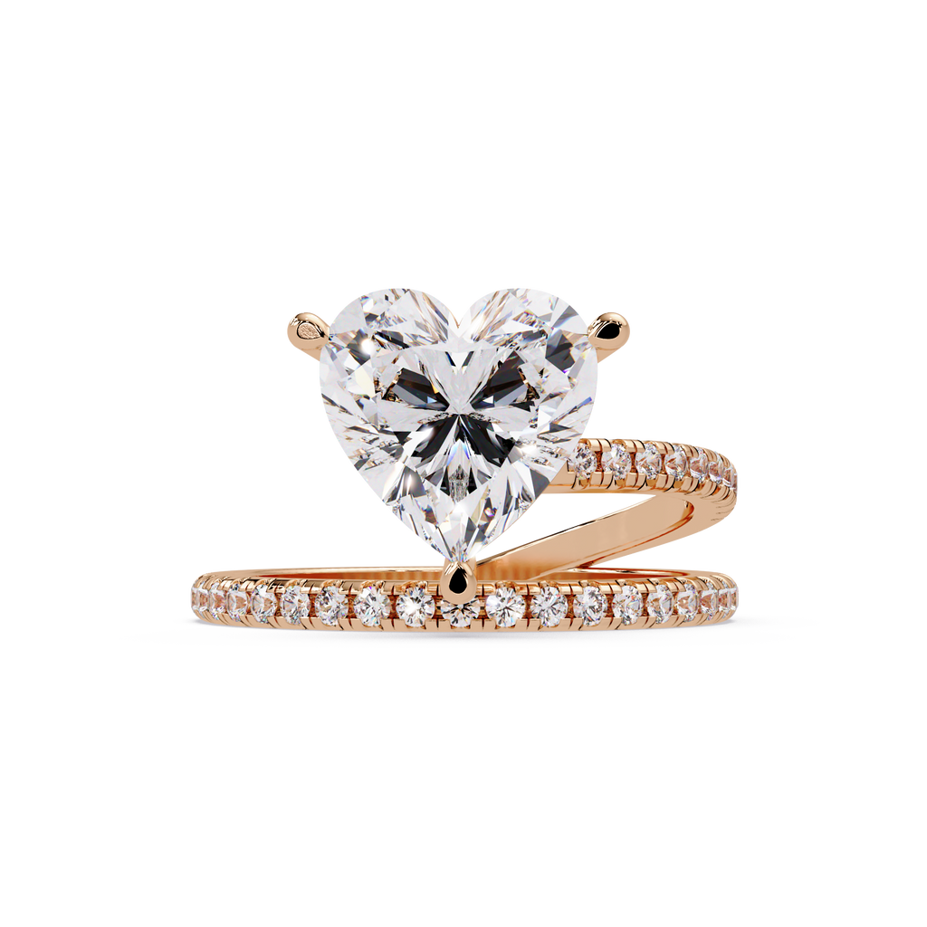 Heart Cut Diamond Bypass Engagement Ring