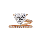 Heart Cut Diamond Bypass Engagement Ring