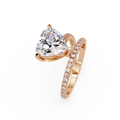 Heart Cut Diamond Bypass Engagement Ring