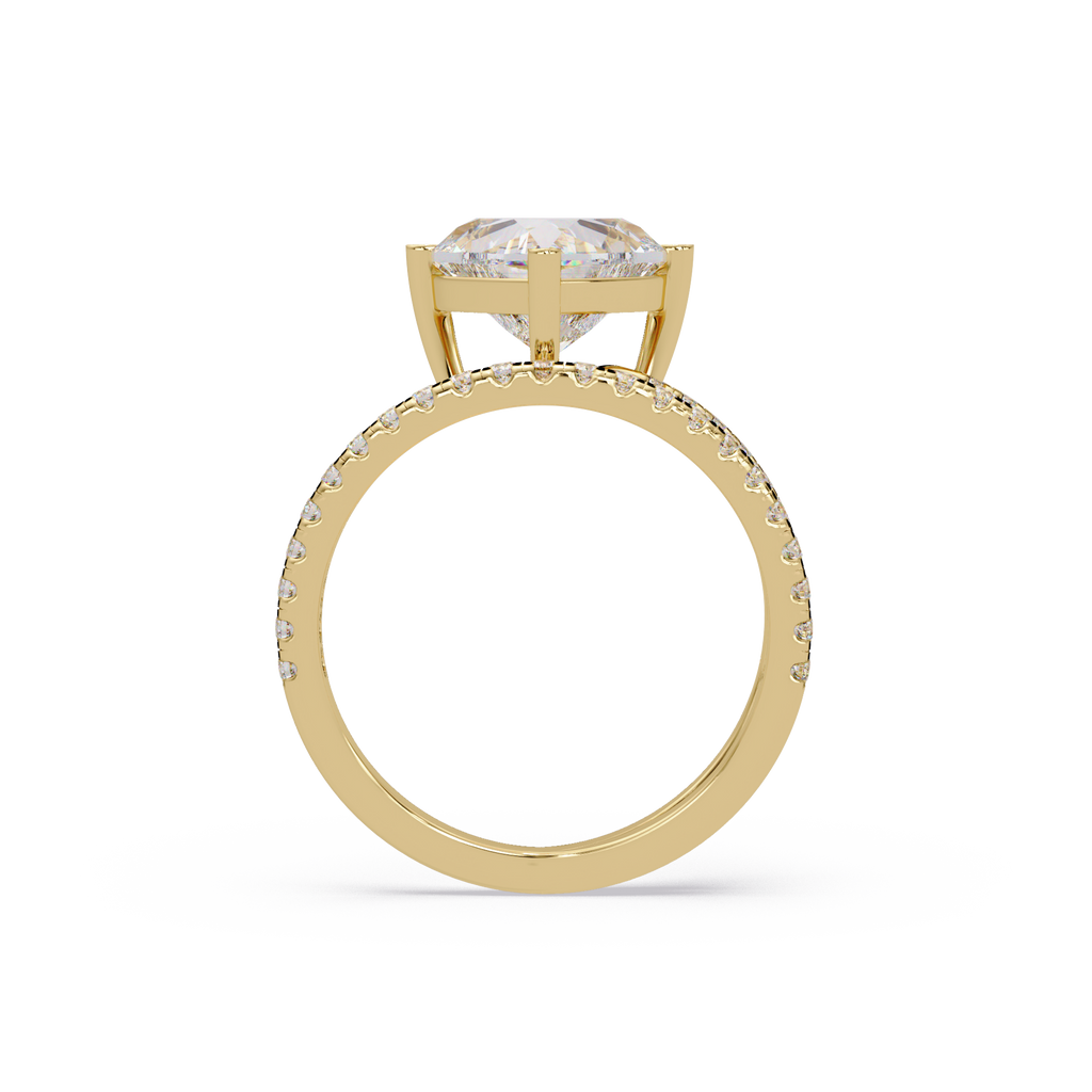 Heart Cut Diamond Bypass Engagement Ring