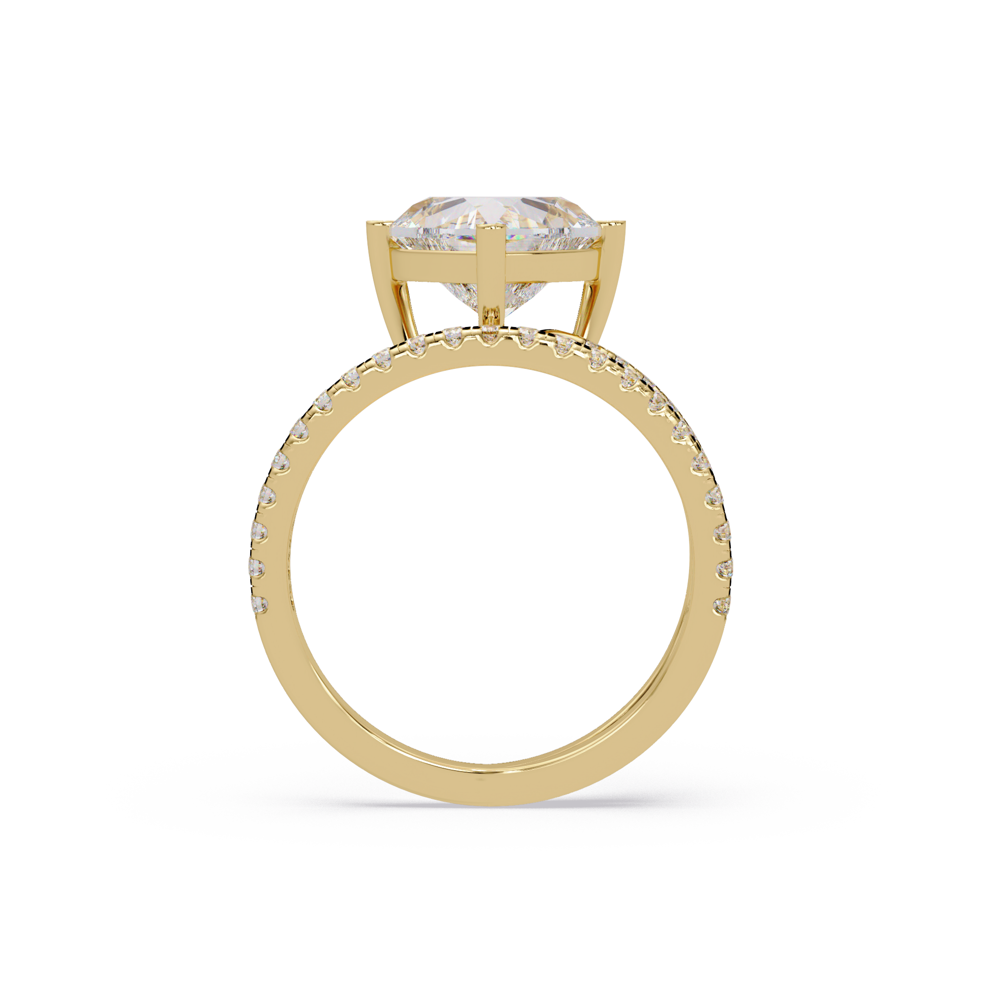 Heart Cut Diamond Bypass Engagement Ring