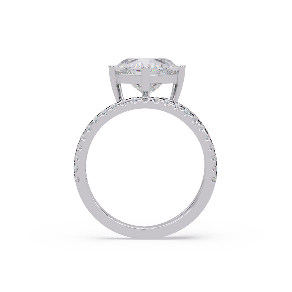 Heart Cut Diamond Bypass Engagement Ring