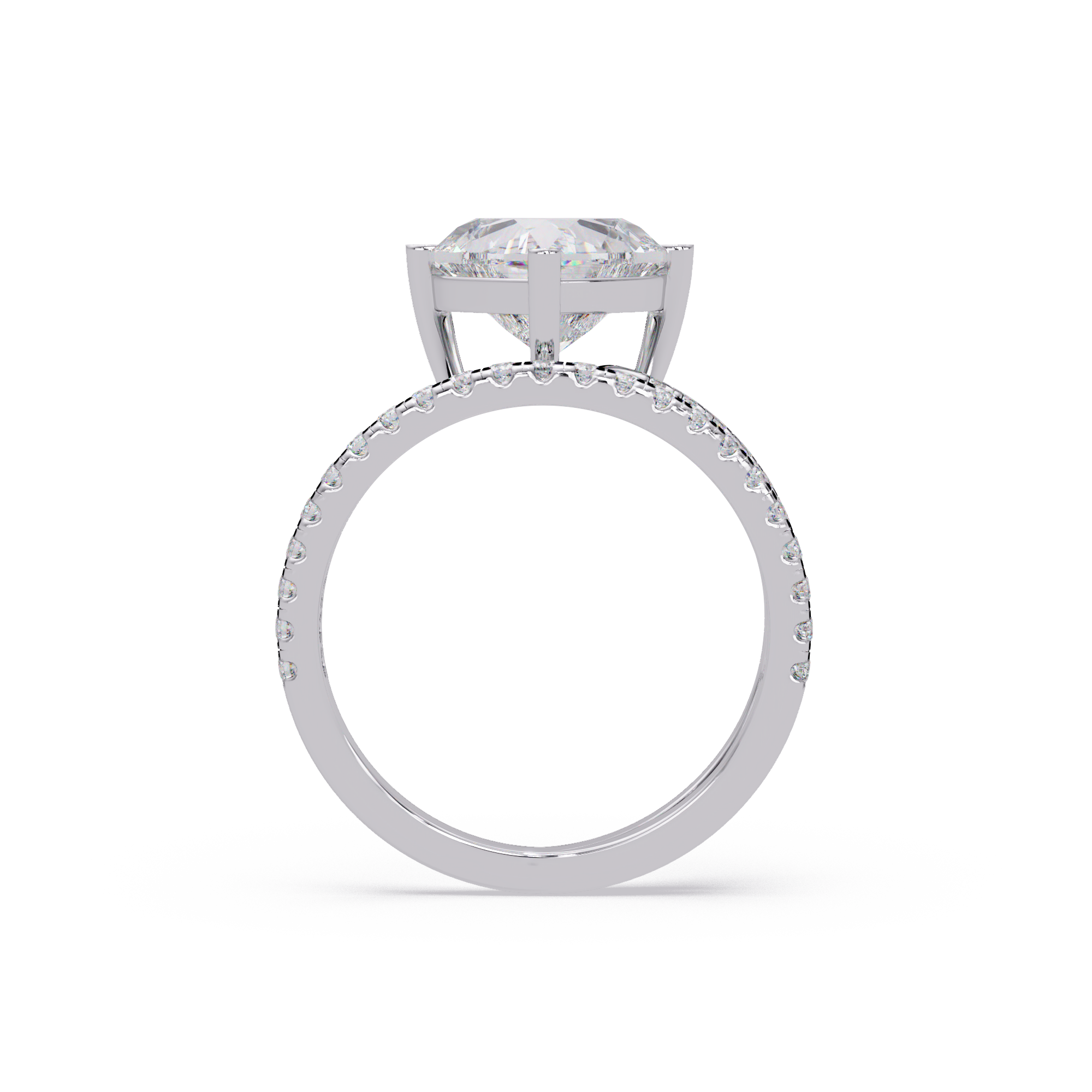 Heart Cut Diamond Bypass Engagement Ring