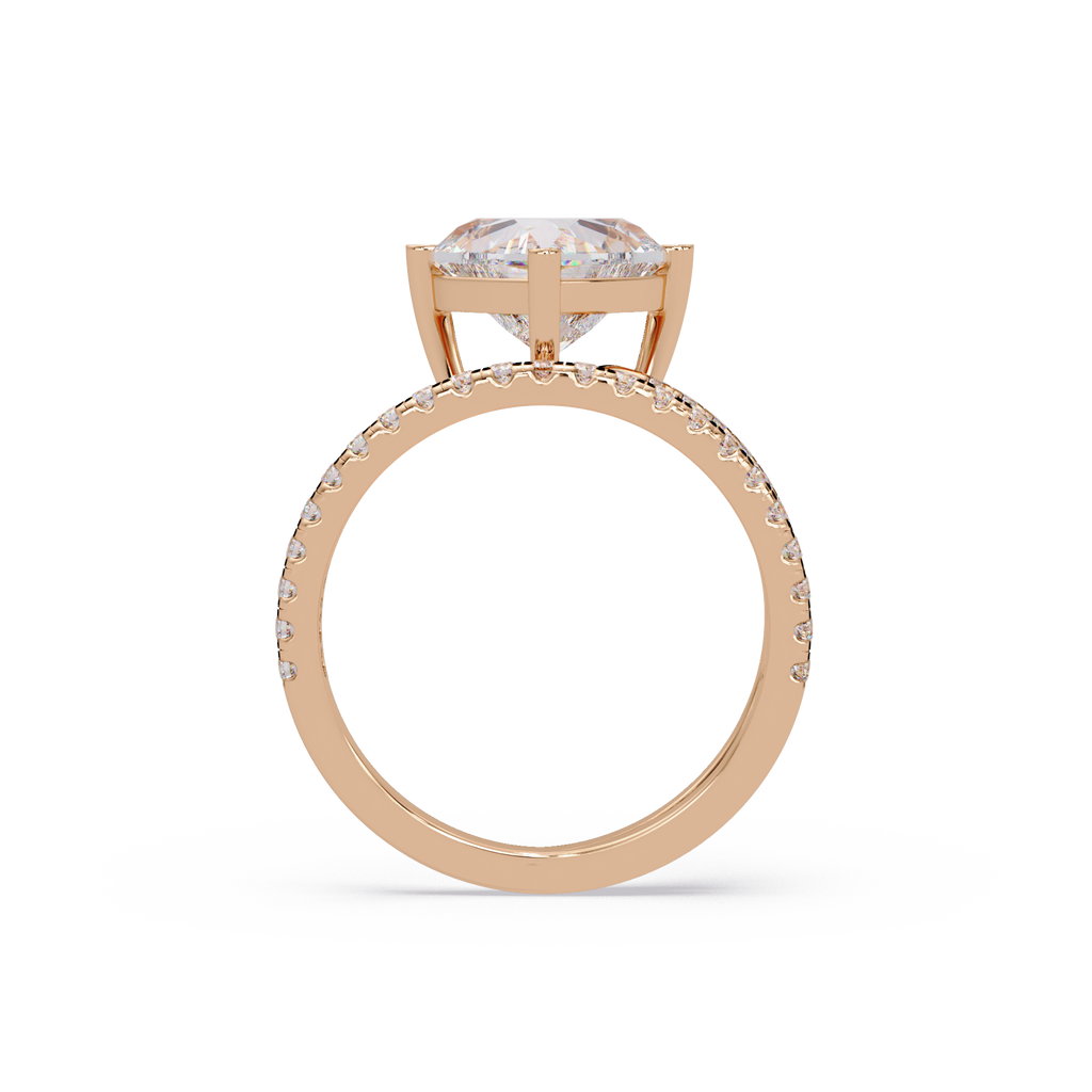 Heart Cut Diamond Bypass Engagement Ring