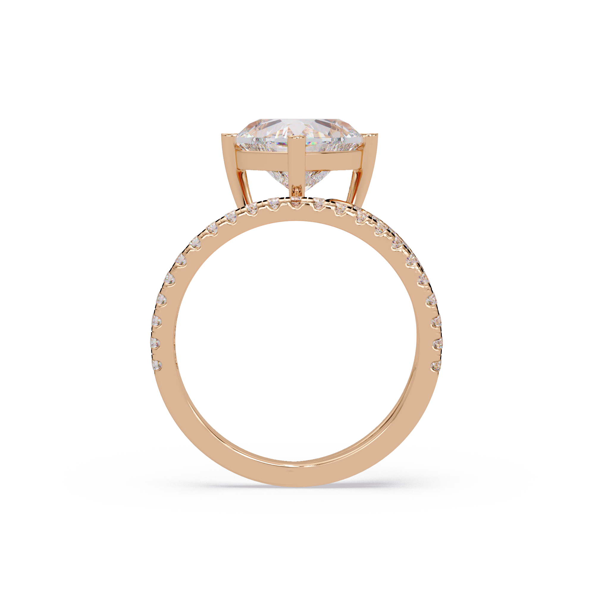 Heart Cut Diamond Bypass Engagement Ring