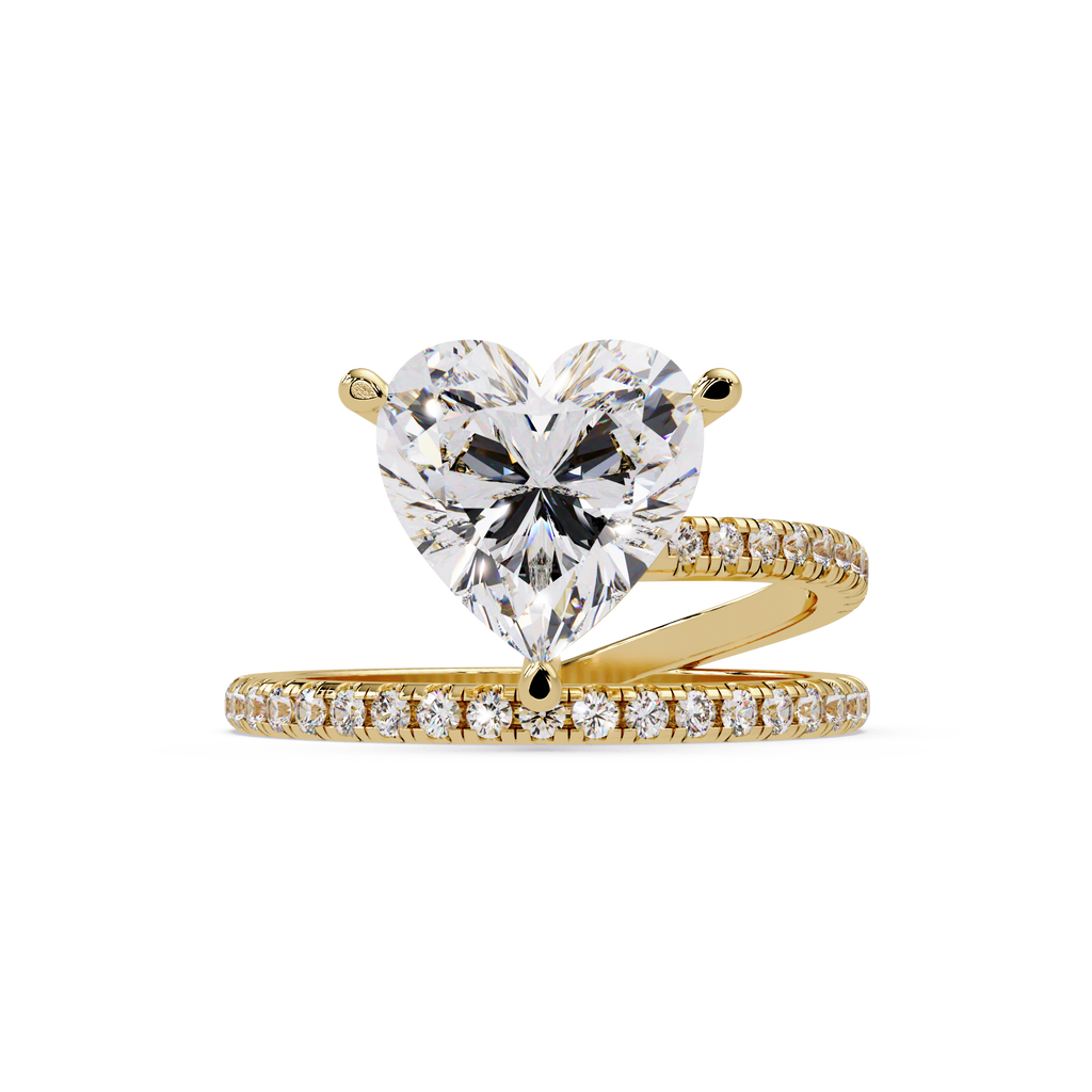 Heart Cut Diamond Bypass Engagement Ring