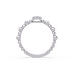 Round Cluster Diamond Bezel Bead Band Engagement Ring