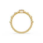 Round Cut Cluster Diamond Beaded Engagement Ring