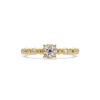 Round Cut Cluster Diamond Beaded Engagement Ring