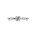 Round Cut Cluster Diamond Beaded Engagement Ring