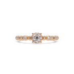 Round Cut Cluster Diamond Beaded Engagement Ring