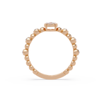 Round Cut Cluster Diamond Beaded Engagement Ring