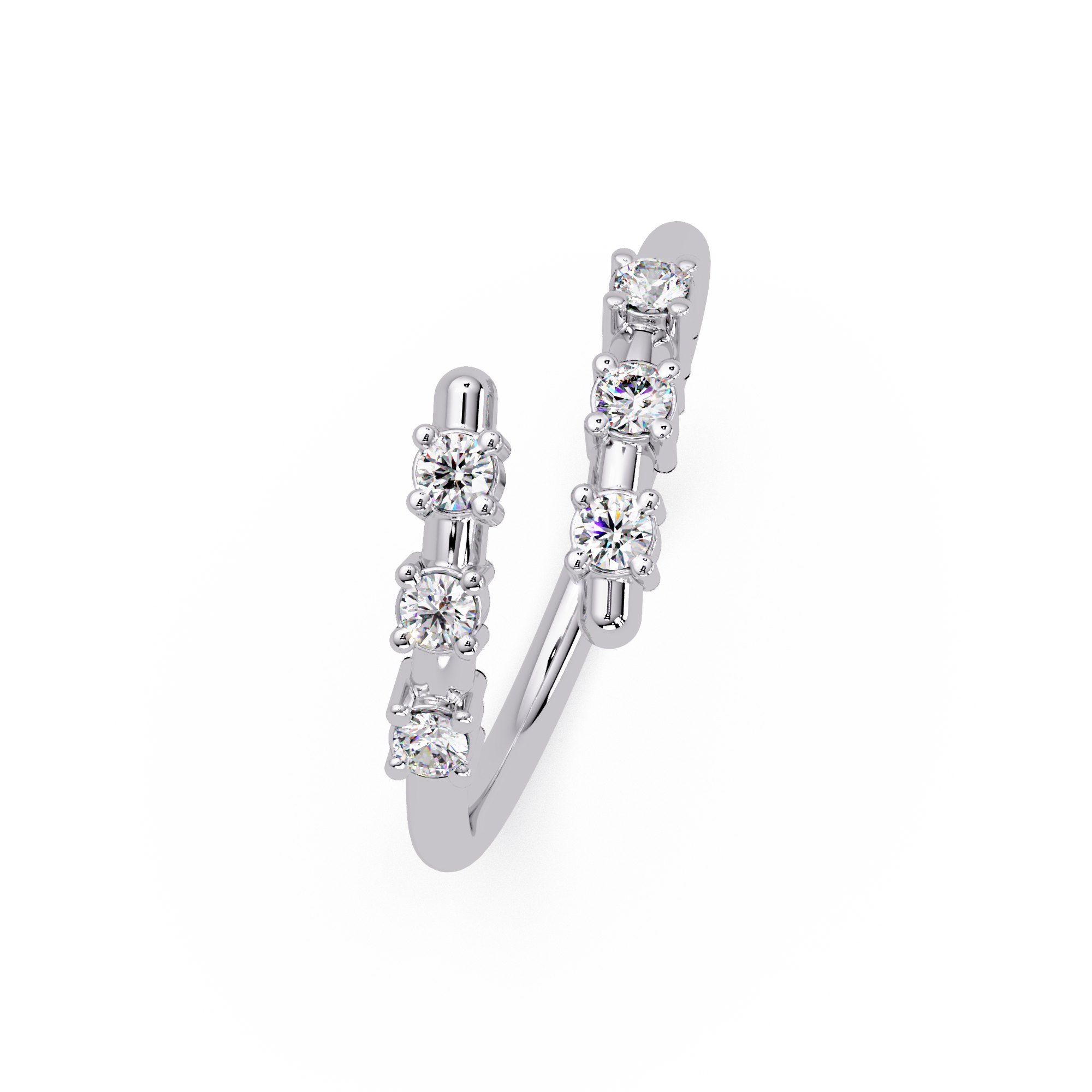 Round Cut Diamond Open Wrap Ring