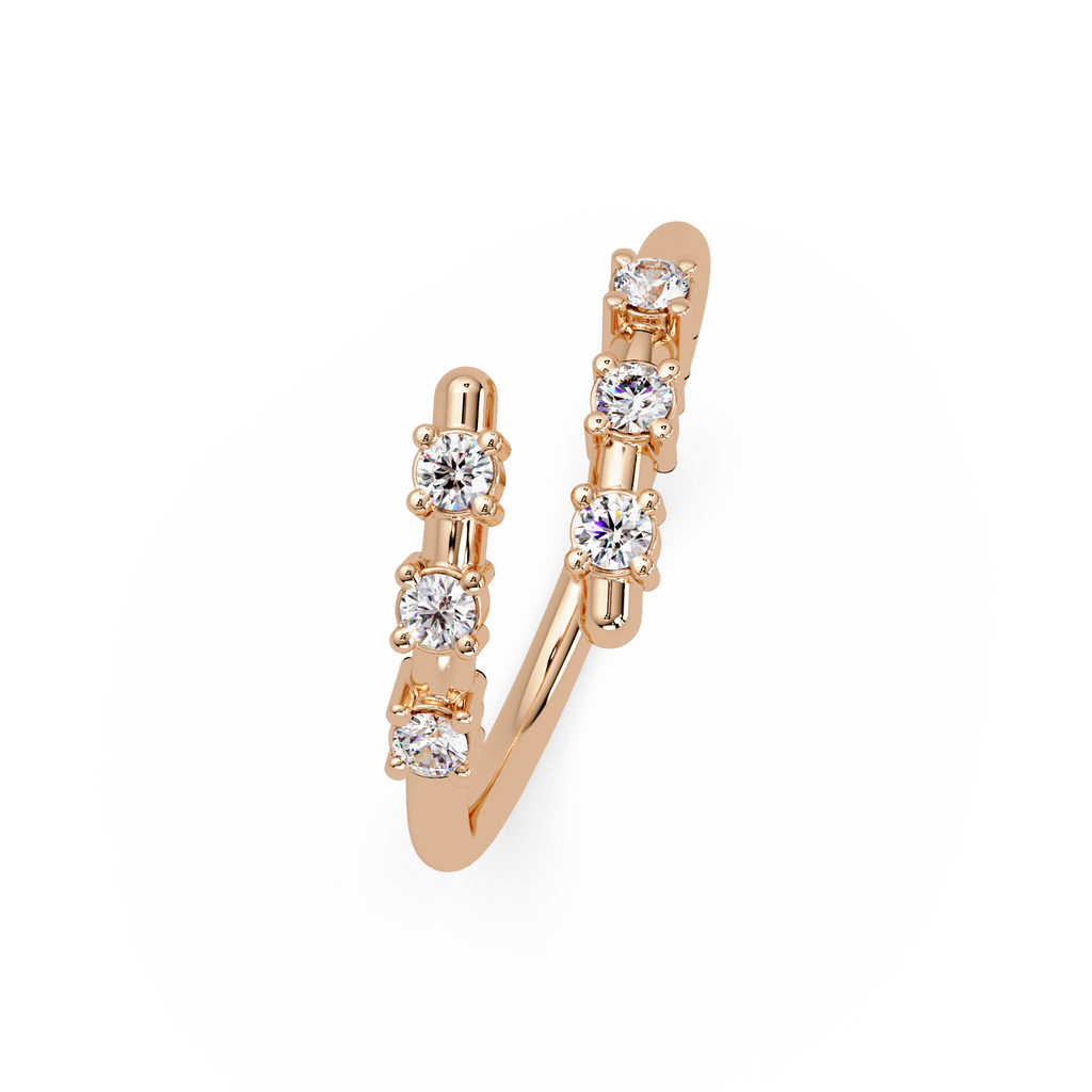 Round Cut Diamond Open Wrap Ring