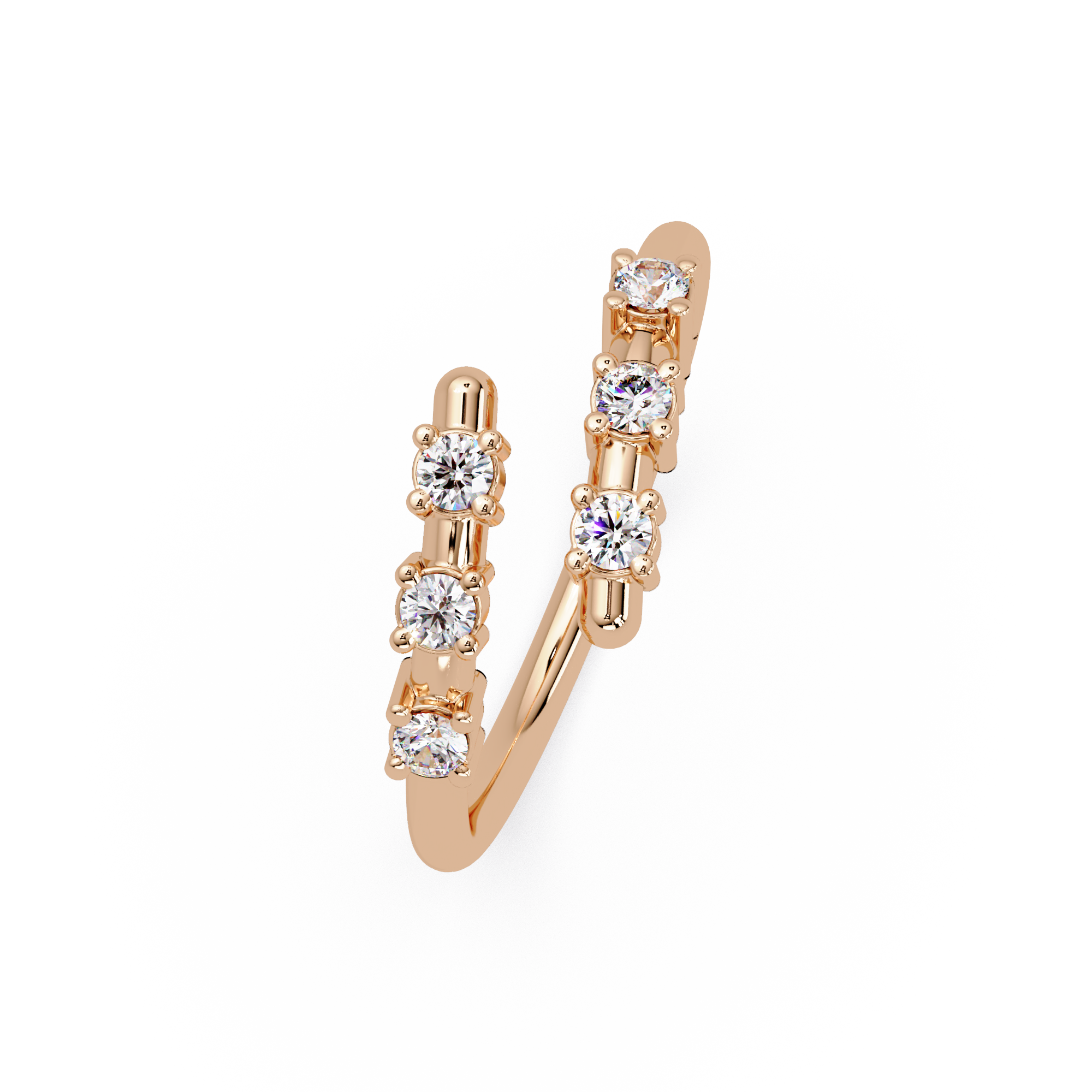 Round Cut Diamond Open Wrap Ring