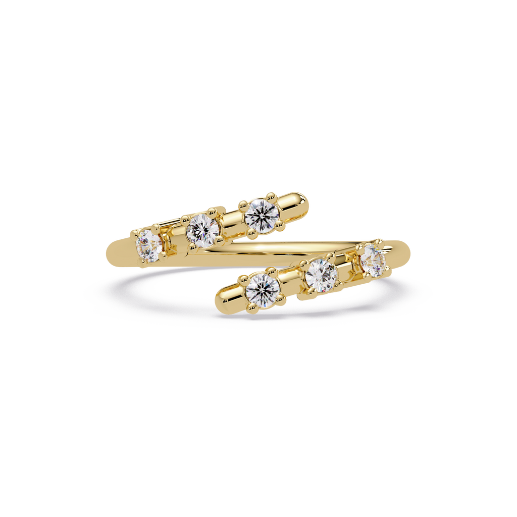 Round Cut Diamond Open Wrap Ring