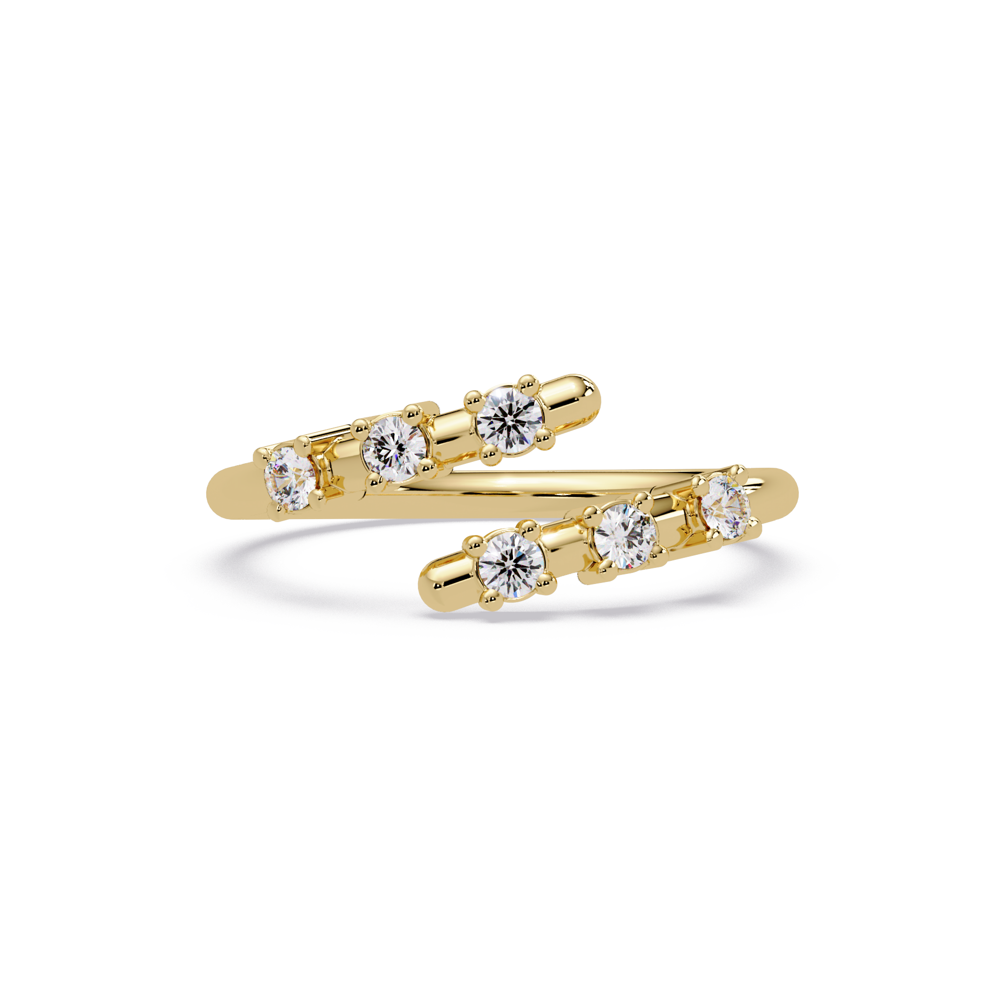 Round Cut Diamond Open Wrap Ring