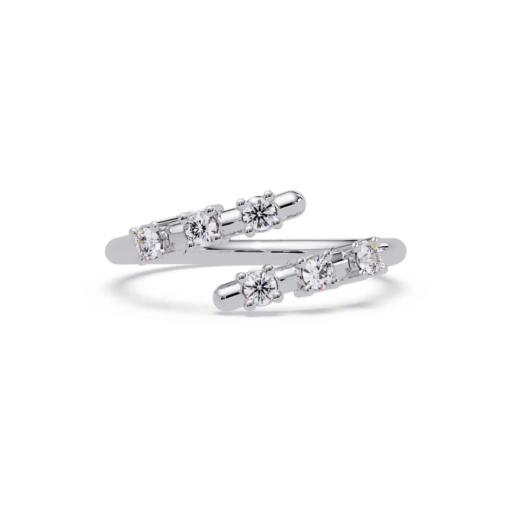 Round Cut Diamond Open Wrap Ring