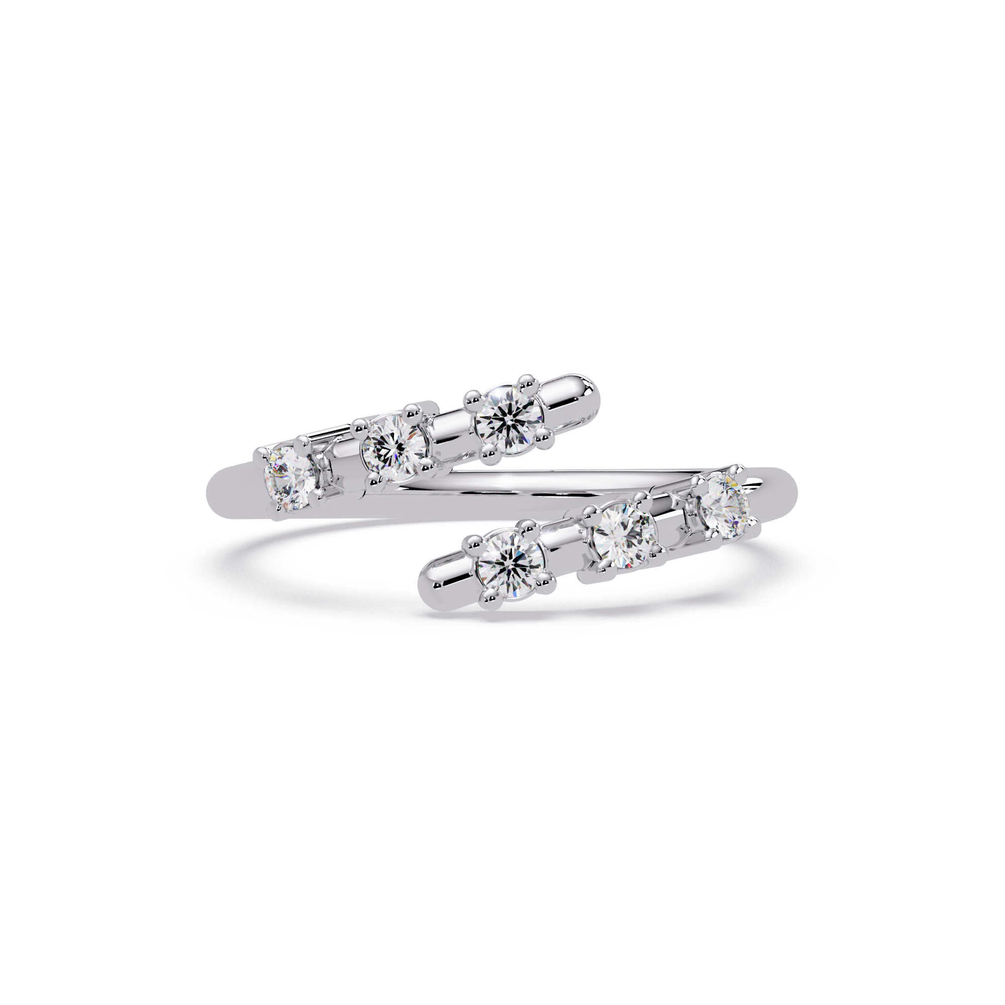 Round Cut Diamond Open Wrap Ring