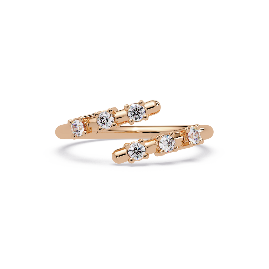 Round Cut Diamond Open Wrap Ring
