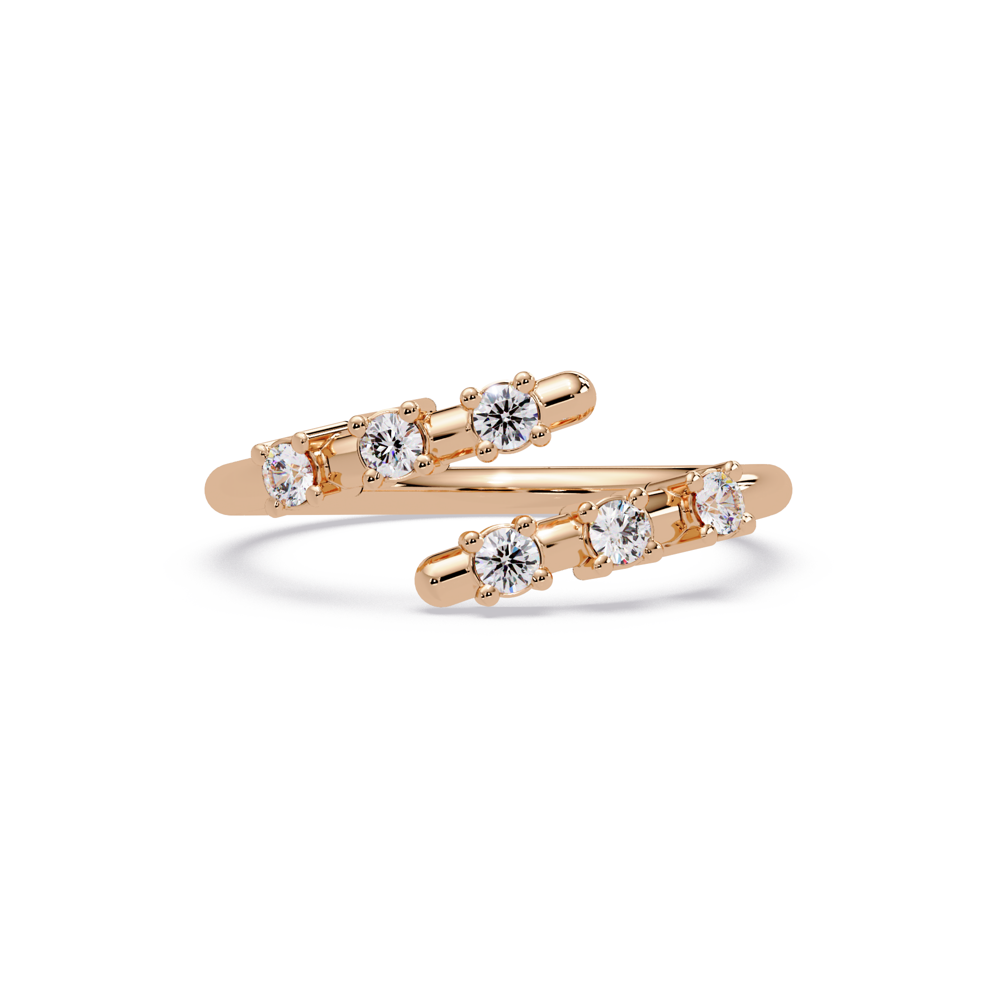 Round Cut Diamond Open Wrap Ring