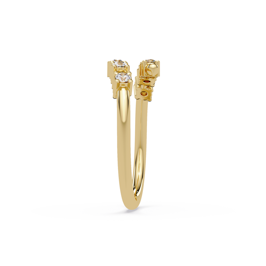 Round Cut Diamond Open Wrap Ring