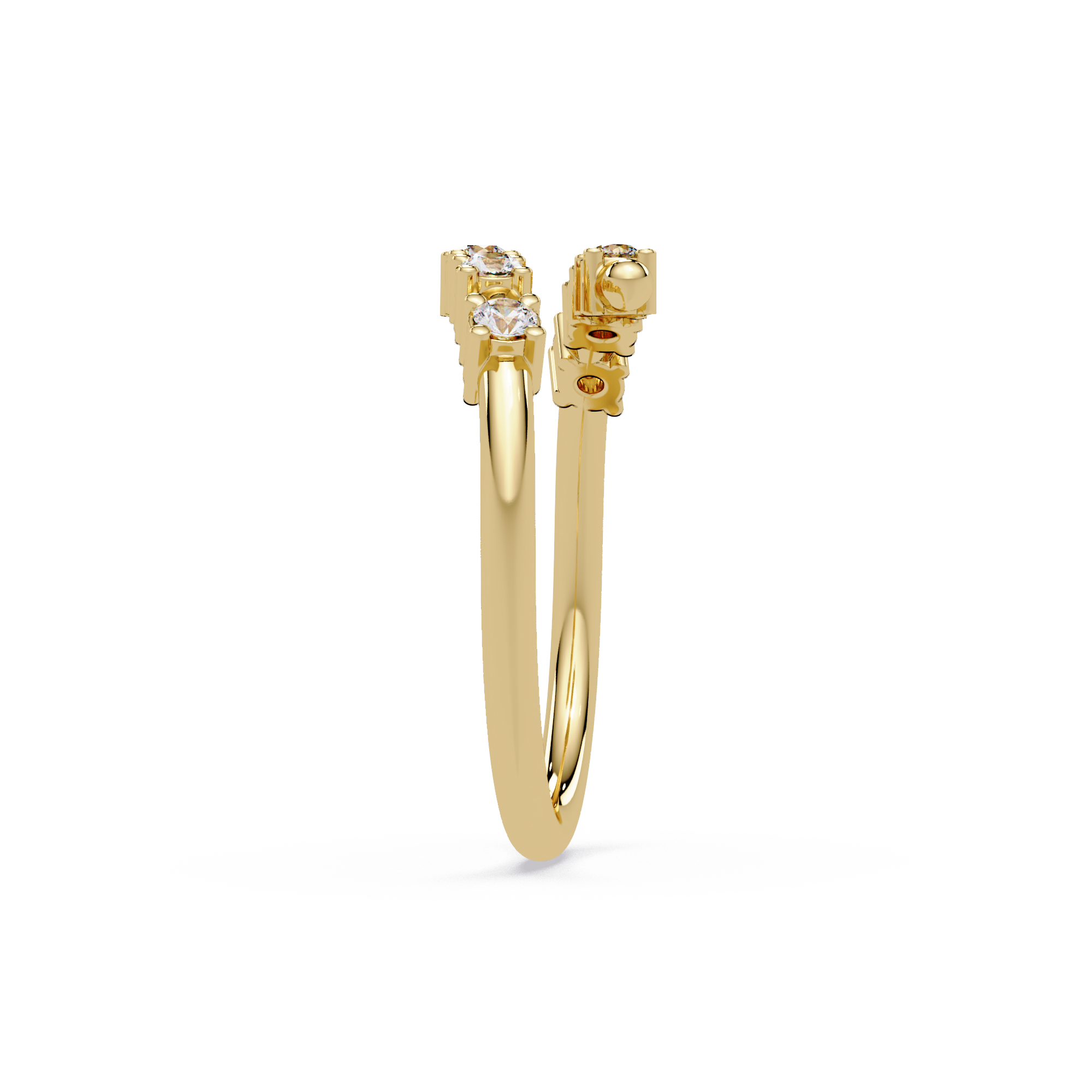 Round Cut Diamond Open Wrap Ring