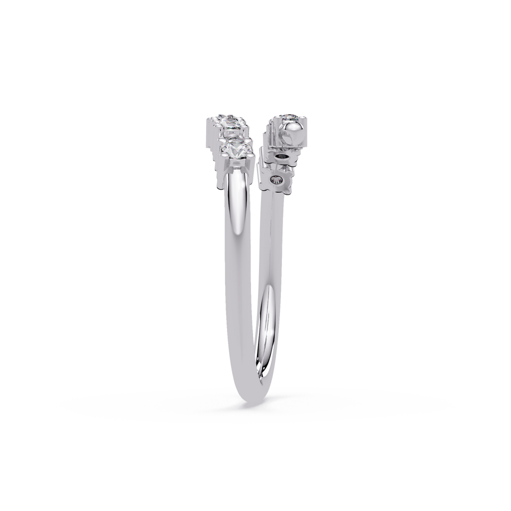 Round Cut Diamond Open Wrap Ring