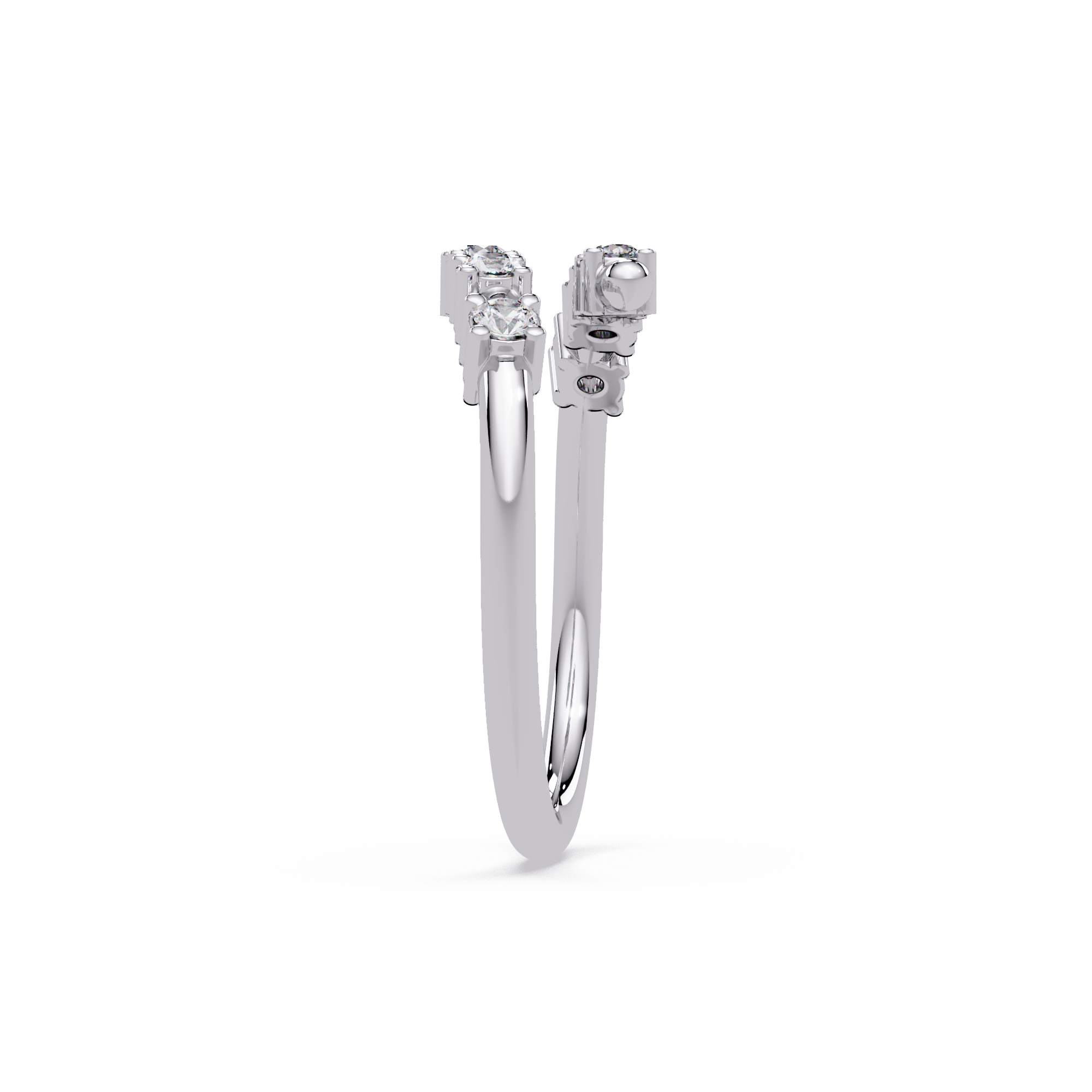 Round Cut Diamond Open Wrap Ring