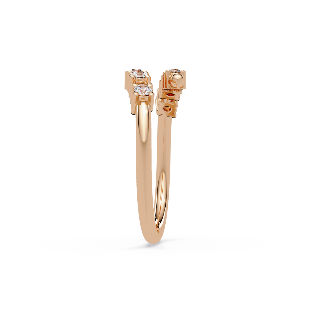 Round Cut Diamond Open Wrap Ring