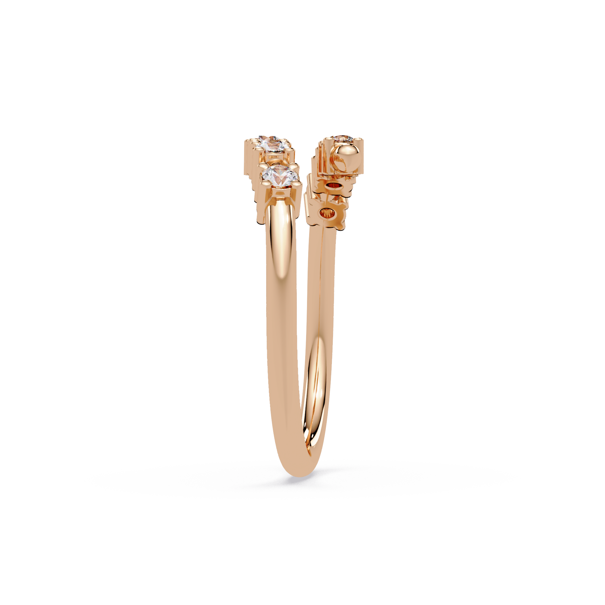Round Cut Diamond Open Wrap Ring