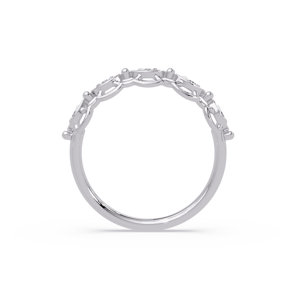 Nature Inspired Round Cut Diamond Wedding Ring