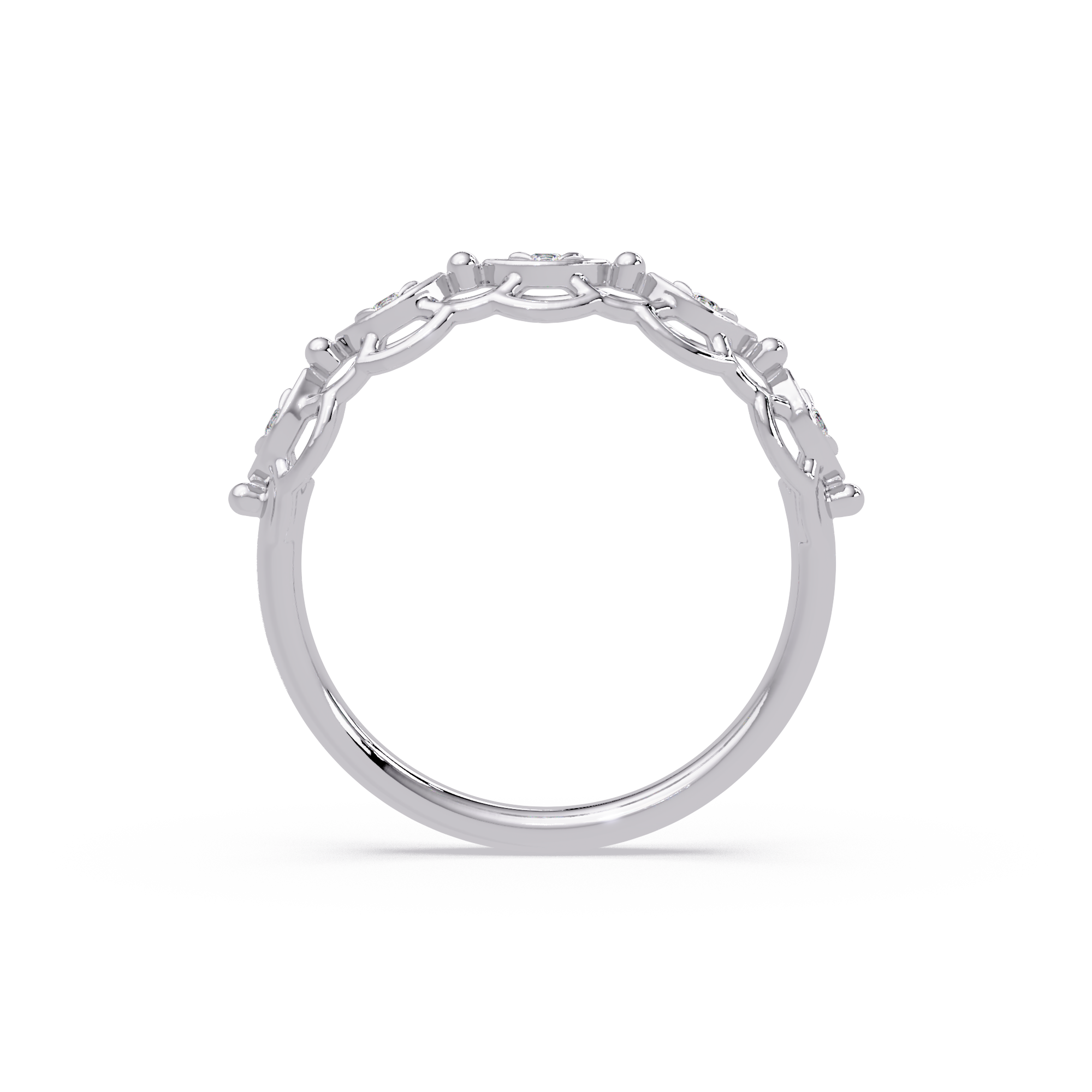Nature Inspired Round Cut Diamond Wedding Ring