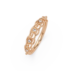 Nature Inspired Round Cut Diamond Wedding Ring