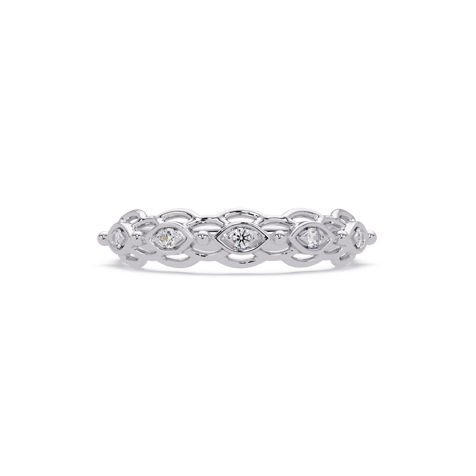Nature Inspired Round Cut Diamond Wedding Ring