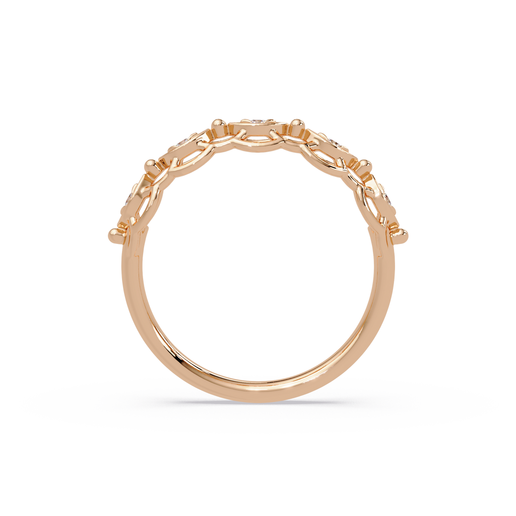 Nature Inspired Round Cut Diamond Wedding Ring