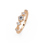 Round Cut Graduated Five-Stone Open Bypass Ring