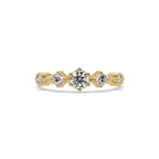 Round Cut Graduated Five-Stone Open Bypass Ring