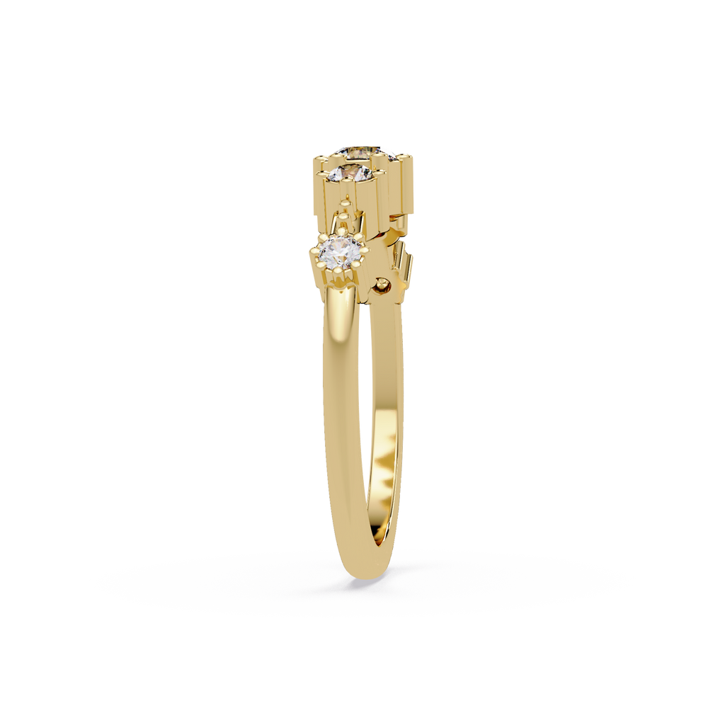 Round Cut Graduated Five-Stone Open Bypass Ring