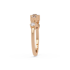 Round Cut Graduated Five-Stone Open Bypass Ring