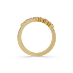 Round Cut Graduated Diamond Criss Cross X Ring